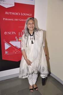 Jaya Bachchan poses for the media at Tata Lit Fest