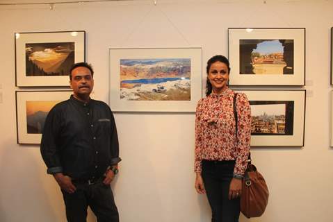 Gul Panag poses for the media at Melted Core Photo Exhibition