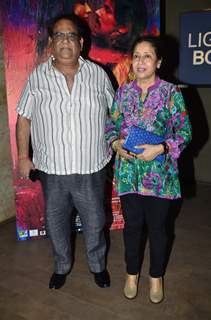 Satish Kaushik poses with wife at the Special Screening of Rang Rasiya
