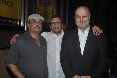 Anupam Kher, Piyush Mishra and Anu Kapoor pose at the Premier of The Shaukeens