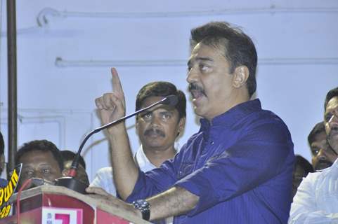 Kamal Haasan addressing the media on his Birthday