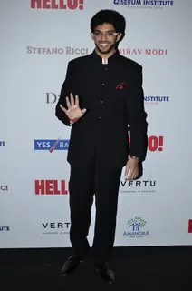 Aditya Thackeray poses for the media at Hello! Hall of Fame