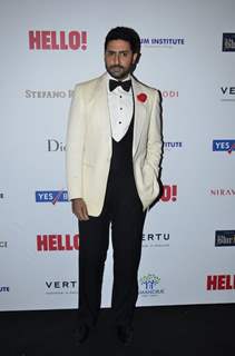 Abhishek Bachchan poses for the media at Hello! Hall of Fame