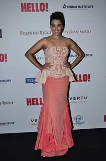 Swara Bhaskar poses for the media at Hello! Hall of Fame