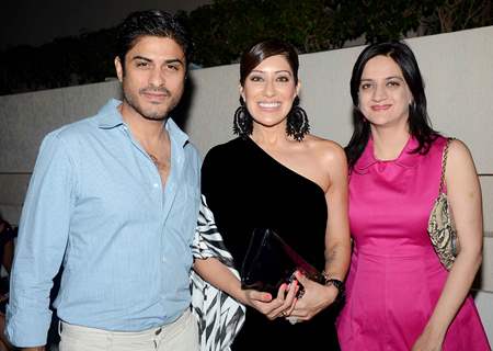 Maheka Mirpuri poses with Vikas Bhalla and a friend at her Birthday Party