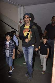 Hrithik Roshan was snapped with his Kids at Raell Padamsee's Show