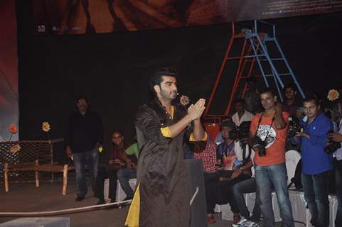 Arjun Kapoor greets the audience at the Trailer Launch of Tevar
