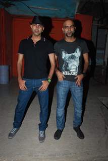 Raghu and Rajiv pose for the media at the Photo Shoot of BCL Team Chandigarh Cubs