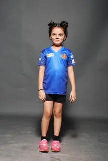 Ruhanika Dhawan poses for the media at the Photo Shoot of BCL Team Chandigarh Cubs