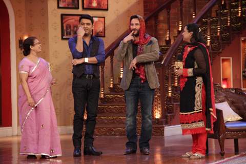 Saif Ali Khan performs an act on Comedy Nights With Kapil