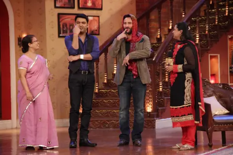 Saif Ali Khan performs an act on Comedy Nights With Kapil
