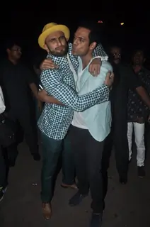 Ranveer and Samir strike a pose at the Special Screening of Kill Dil