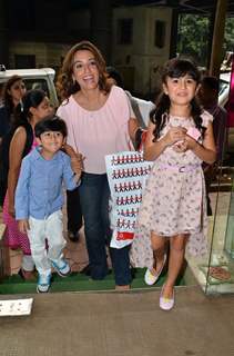 Perizaad Zorabian Irani arrives at the Hobby iDEAS Children's Day Celebrations with her children