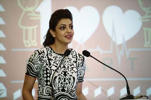 Kajal Aggarwal was seen at the Launch of '100 Heart' - A Social Initiative by CCL