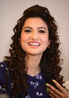 Gauahar Khan was snapped at the Press Conference of India's Raw Star in Delhi