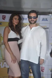 Saif Ali Khan and Ileana D'Cruz pose for the media at the Promotions of Happy Ending at CCD