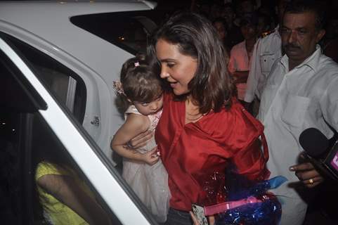 Lara Dutta with her daughter at Aradhya Bachchan's Birthday Bash