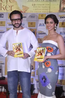 Saif Ali Khan and Ileana D'Cruz unviel Happy Ending Book