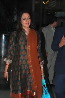 Hema Malini was snapped at Airport