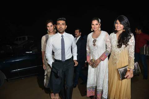 Ram Charan and Sania Mirza snapped at Arpita Khan's Wedding at Flaknuma Palace