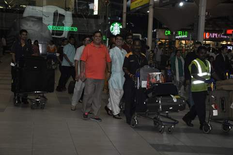 Sajid Nadiadwala and David Dhawan snapped at airport while returning from Arpita Khan's Wedding