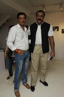 Himanshu Roy poses with Madhur Bhandarkar at the Book Launch of Sandeep Unnithan's Black Tornado