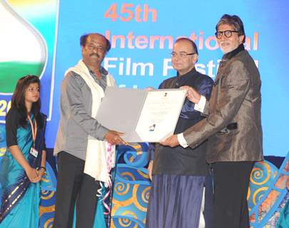 Amitabh Bachchan and Rajinikanth snapped at Goa Film Festival