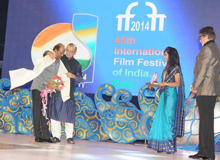 Rajinikanth felicitated at Goa Film Festival