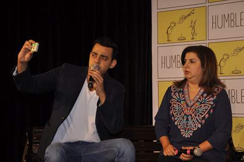 Cyrus Sahukar talks about a match box at the Launch of Humble Pie