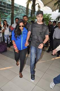 Arpita Khan snapped with husband Aayush Sharma at Airport Post Wedding