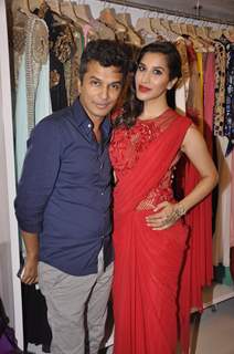 Sophie Choudry poses with Vikram Phadnis at Sonaakshi Raaj Store Launch