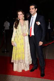 Zayed Khan poses with Dia Mirza at Arpita Khan's Wedding Reception