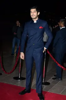 Mohit Marwah poses for the media at Arpita Khan's Wedding Reception