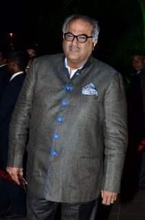 Boney Kapoor poses for the media at Arpita Khan's Wedding Reception