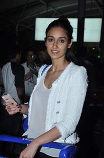 Ileana D'Cruz poses for the media at Airport