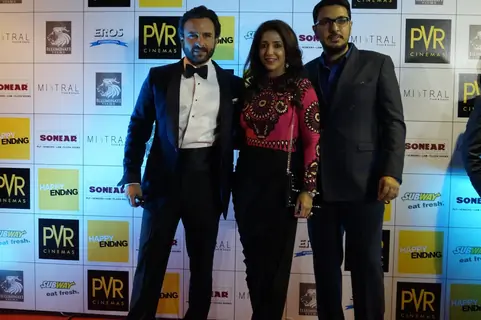 Saif Ali Khan, Krishika Lulla and Dinesh Vijan at the Premier of Happy Ending in Delhi