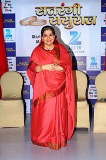 Farida Jalal poses for the media at the Launch of Satrangi Sasural
