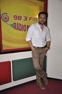 Emraan Hashmi poses for the media at the Promotions of Ungli at Radio Mirchi Studio