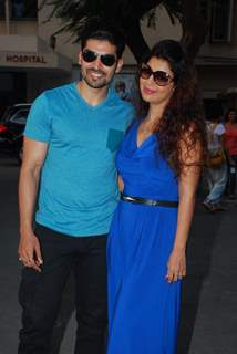 Gurmeet Choudhary and Debina Bonnerjee Choudhary pose for the media at the Pet Adoptathon 2014