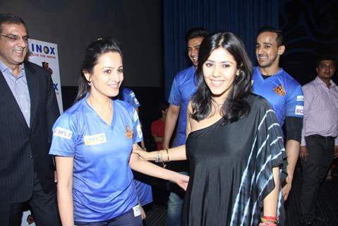 Anita Hassanandani was seen with Ekta Kapoor at the Anthem Launch of BCL Team Chandigarh Cubs