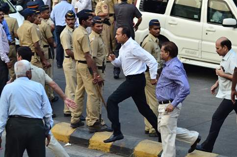 Anil Ambani was snapped at Murali Deora's Funeral