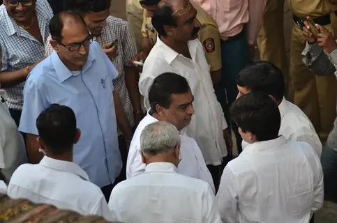 Mukesh Ambani was snapped at Murali Deora's Funeral