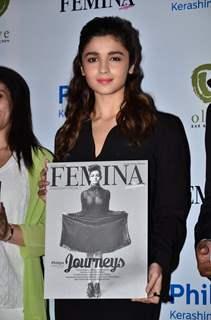 Alia Bhatt poses with the Femina's New Cover at the Launch