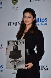 Alia Bhatt poses with the Femina's New Cover at the Launch