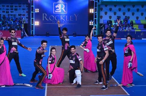 Delhi Dragons perfroming at the Opening Ceremony of Box Cricket League