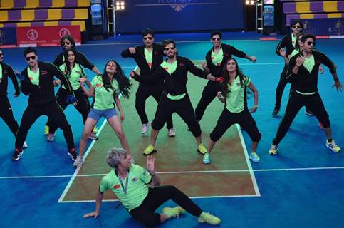 Mumbai Warriors perfroming at the Opening Ceremony of Box Cricket League