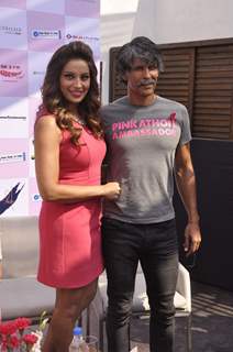 Bipasha Basu and Milind Soman were at the Launch of the 3rd Edition of Pinkathon