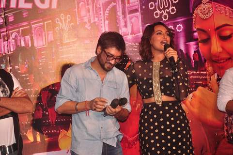 Sonakshi Sinha addressing the audience at the Song Launch of Tevar