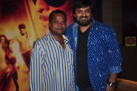 Wajid Ali poses with a friend at the Song Launch of Tevar