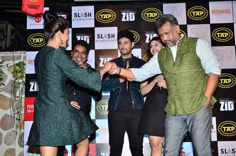 Anubhav Sinha gives a helping hand to Priyanka Chopra at the Music Launch of Zid